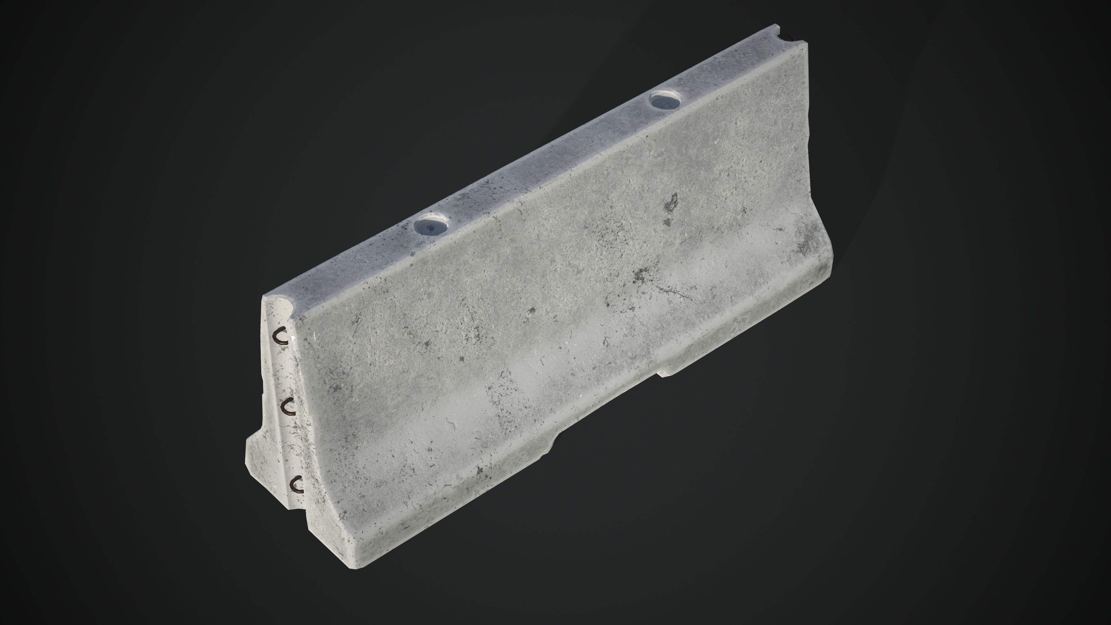Concrete Barrier Low-poly 3D Model Low-poly 3D model_4