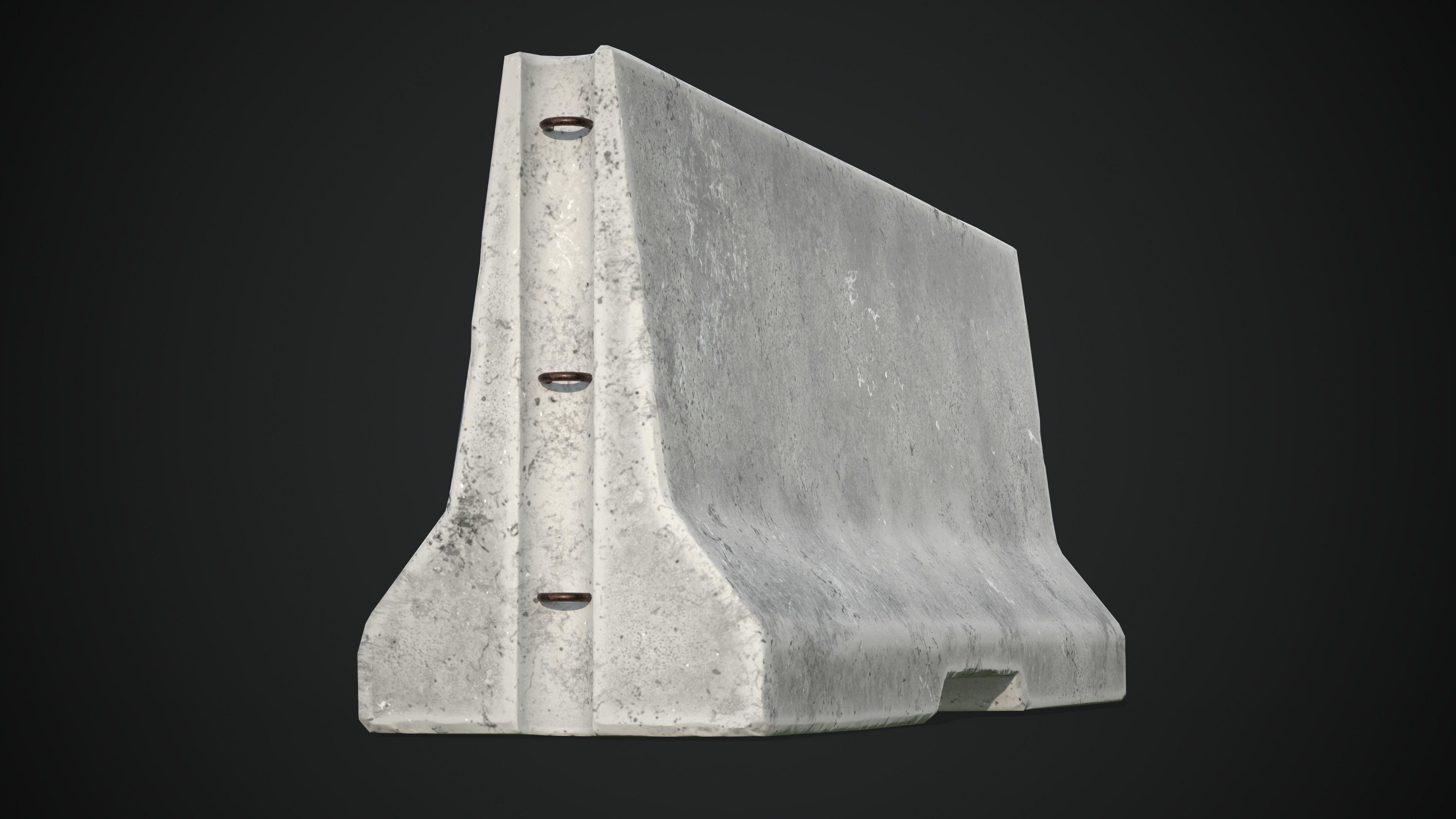 Concrete Barrier Low-poly 3D Model Low-poly 3D model_5