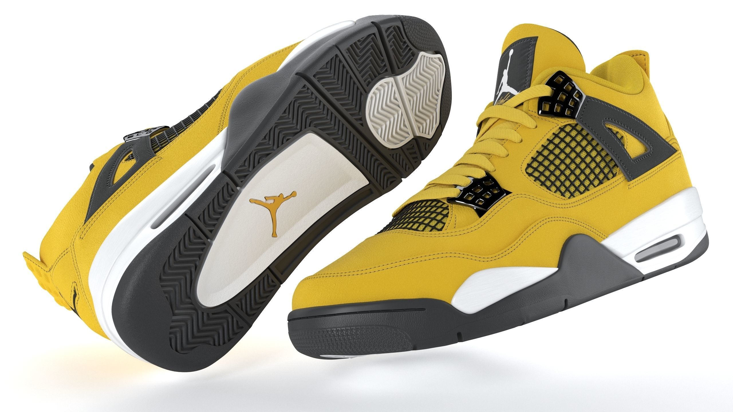 Air Jordan 4 Retro Tour Yellow PBR 3D model_12