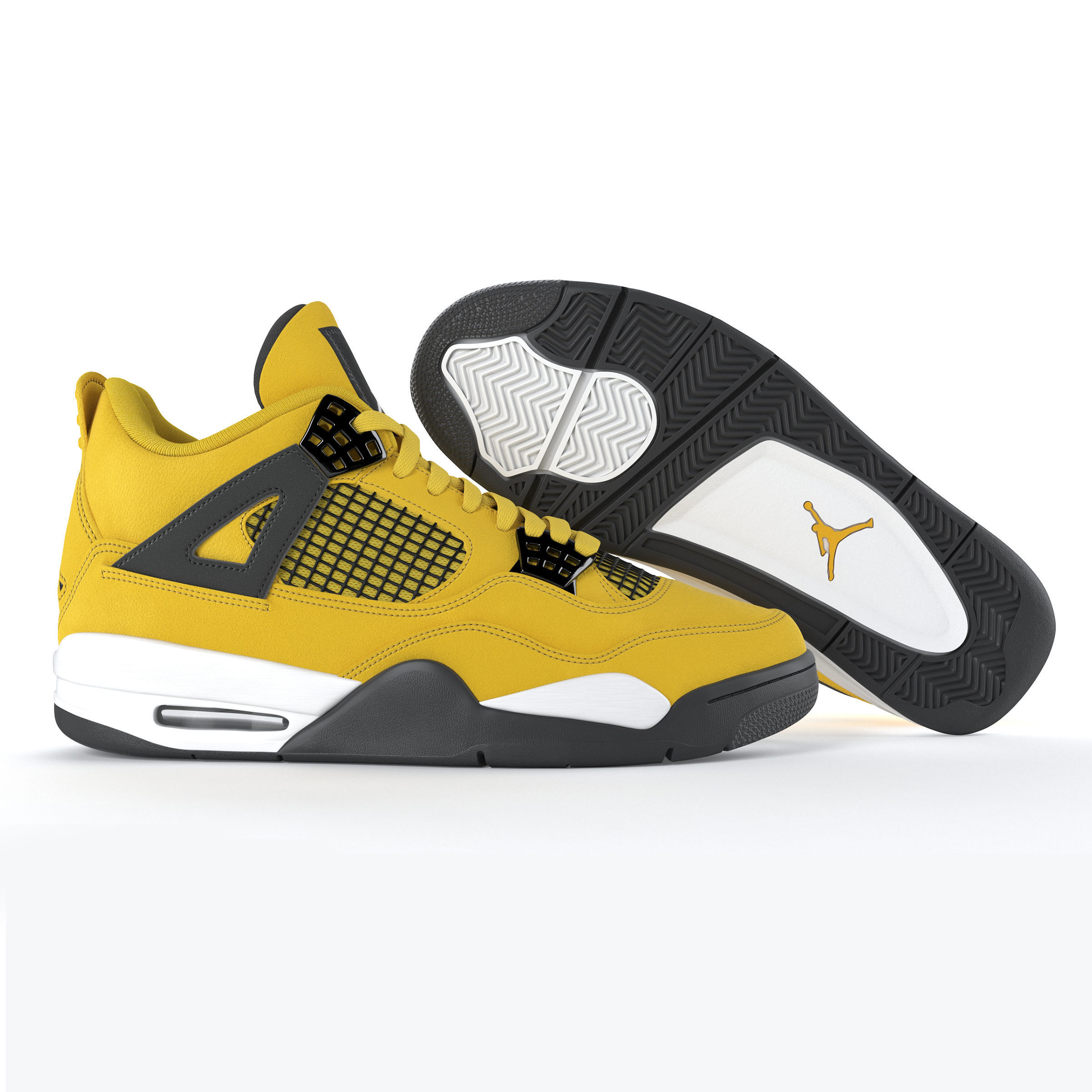 Air Jordan 4 Retro Tour Yellow PBR 3D model_1