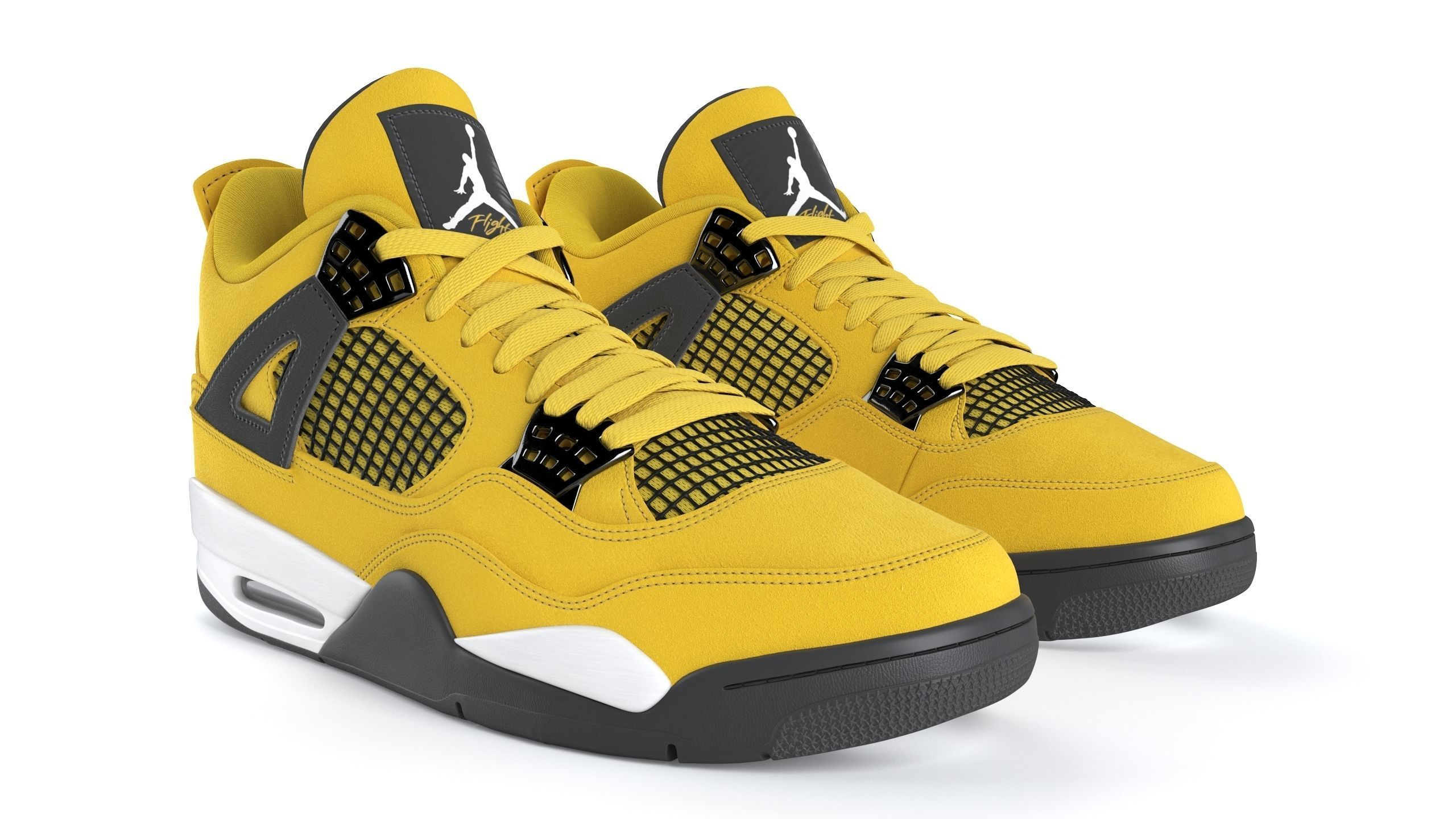 Air Jordan 4 Retro Tour Yellow PBR 3D model_2