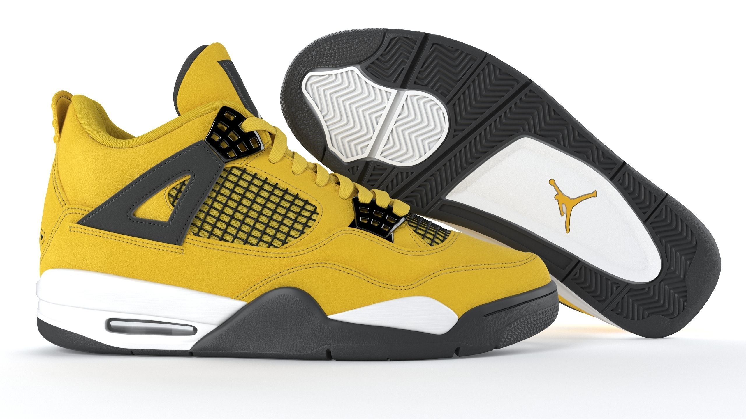 Air Jordan 4 Retro Tour Yellow PBR 3D model_11