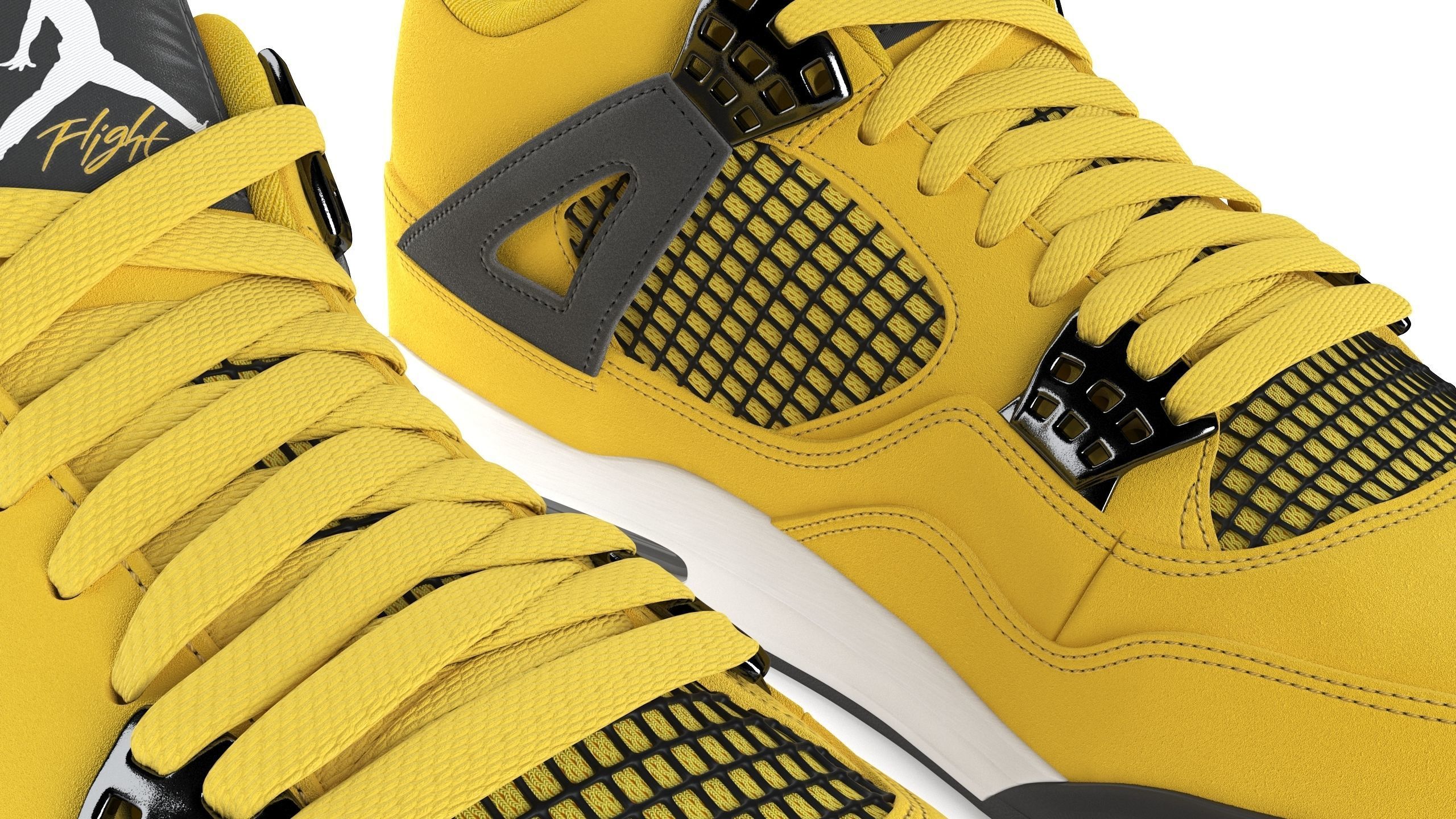 Air Jordan 4 Retro Tour Yellow PBR 3D model_8