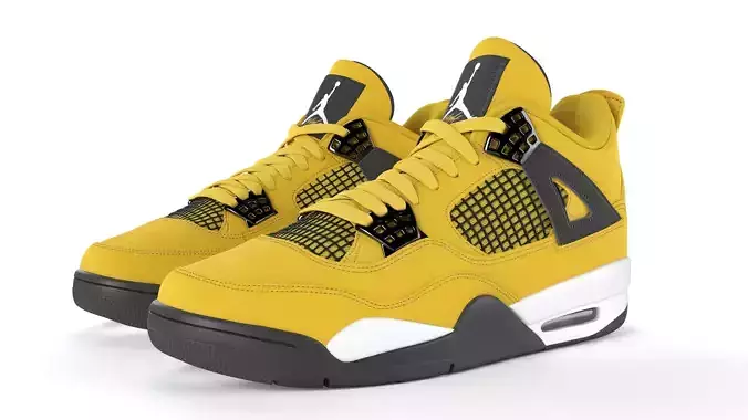 Air Jordan 4 Retro Tour Yellow PBR  3D model