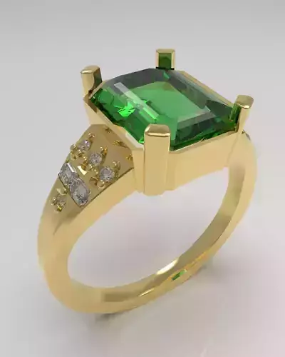 Statement ring with emerald cut gems