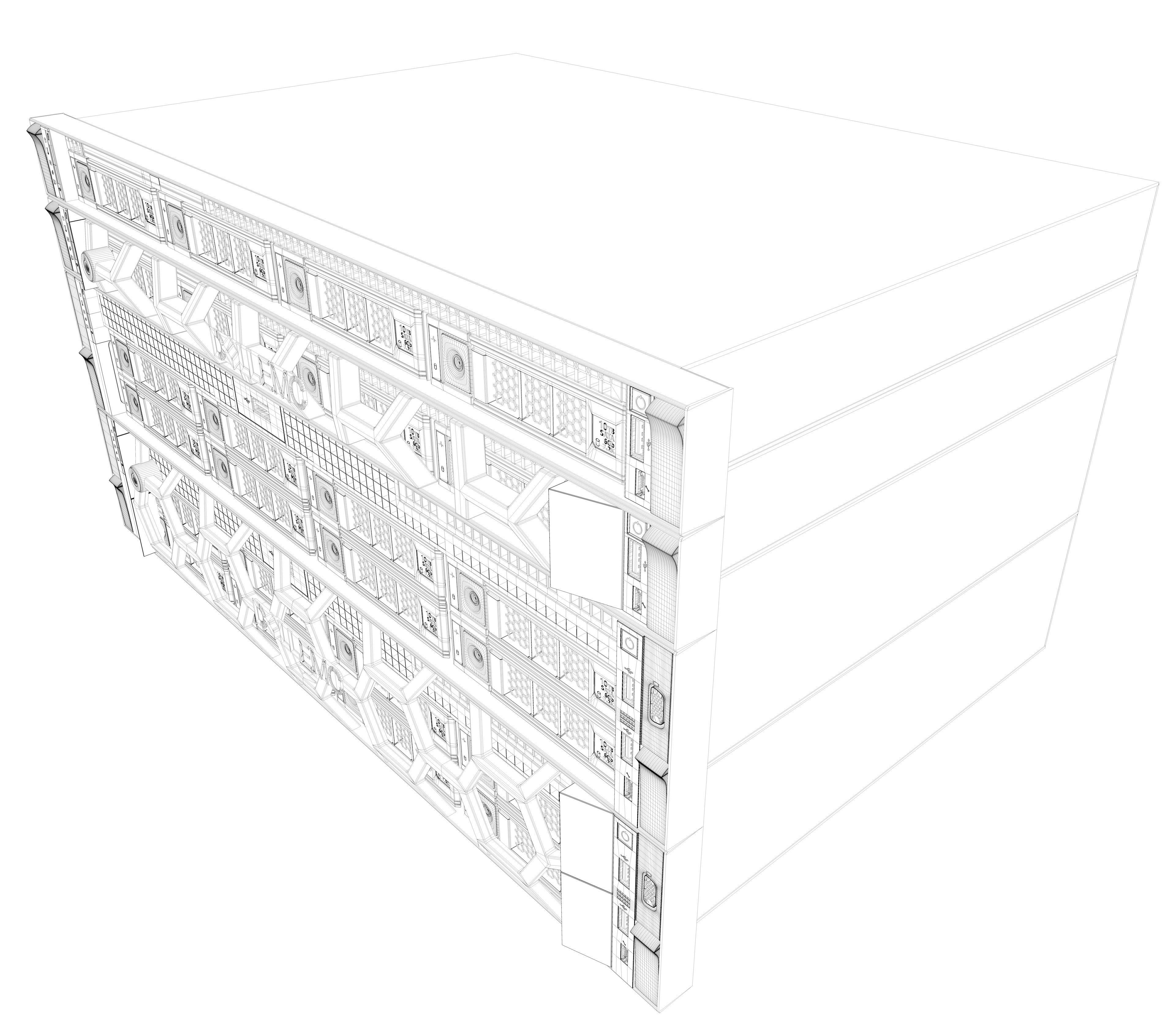 Data Server and Network Rack 3D model_6