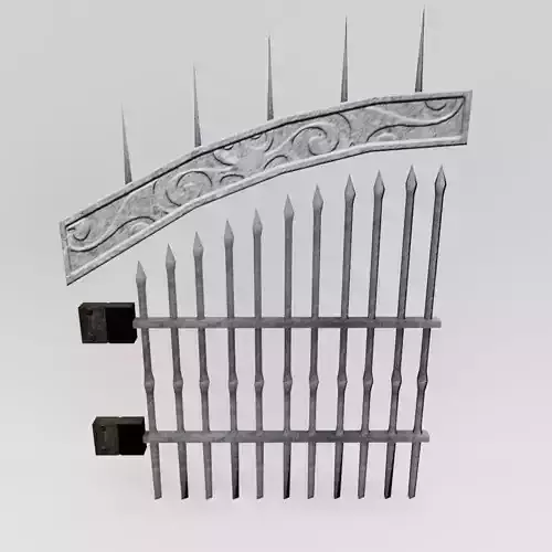 Prop gate Low-poly 3D model