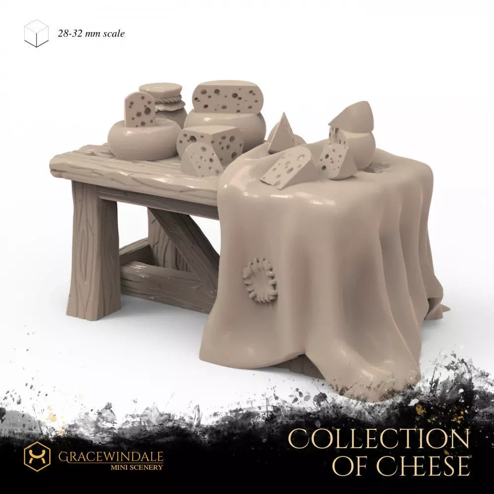 Collection of Cheeses 3D print model_0