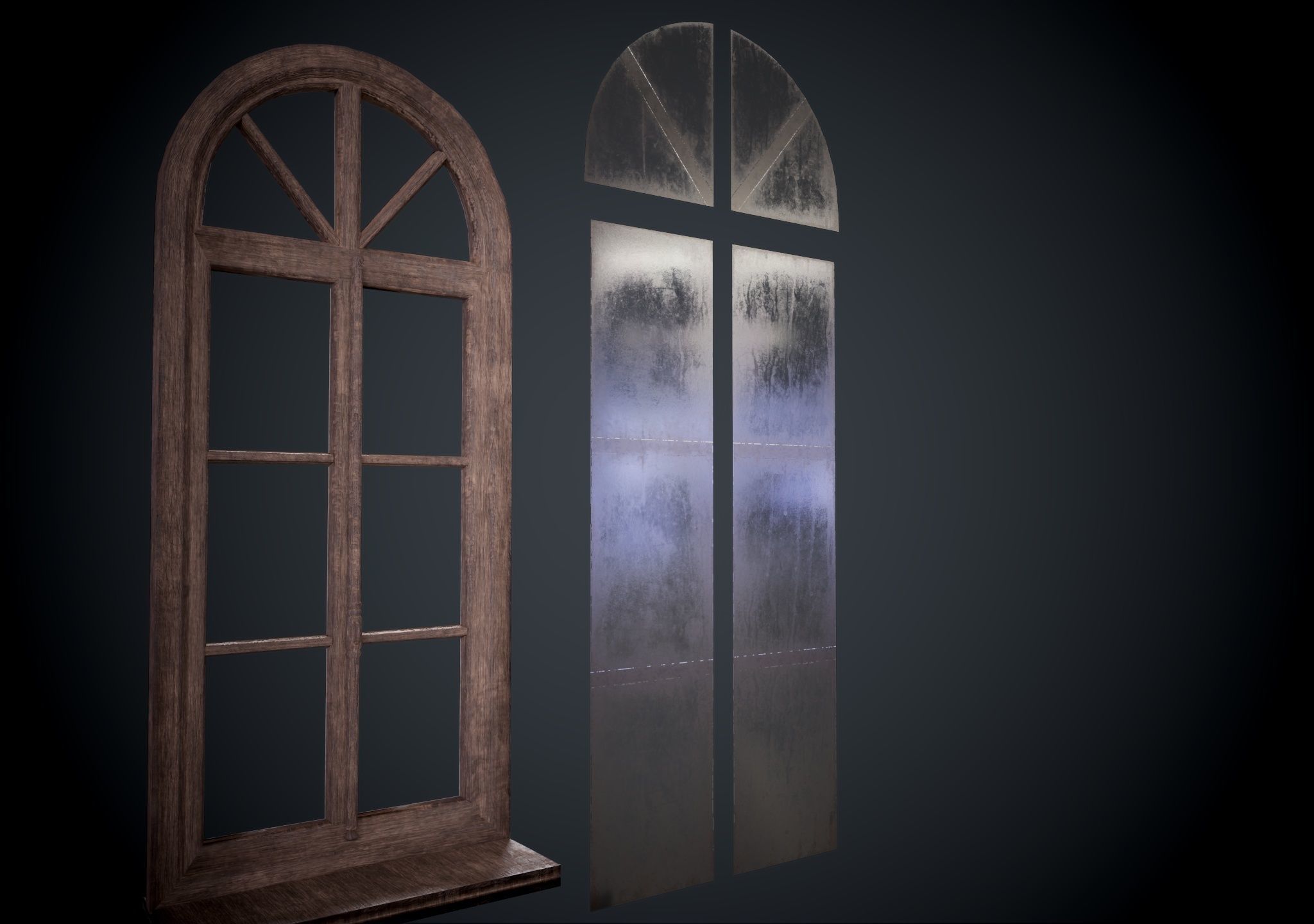 Window lowpoly Game  model  Low-poly 3D model_2