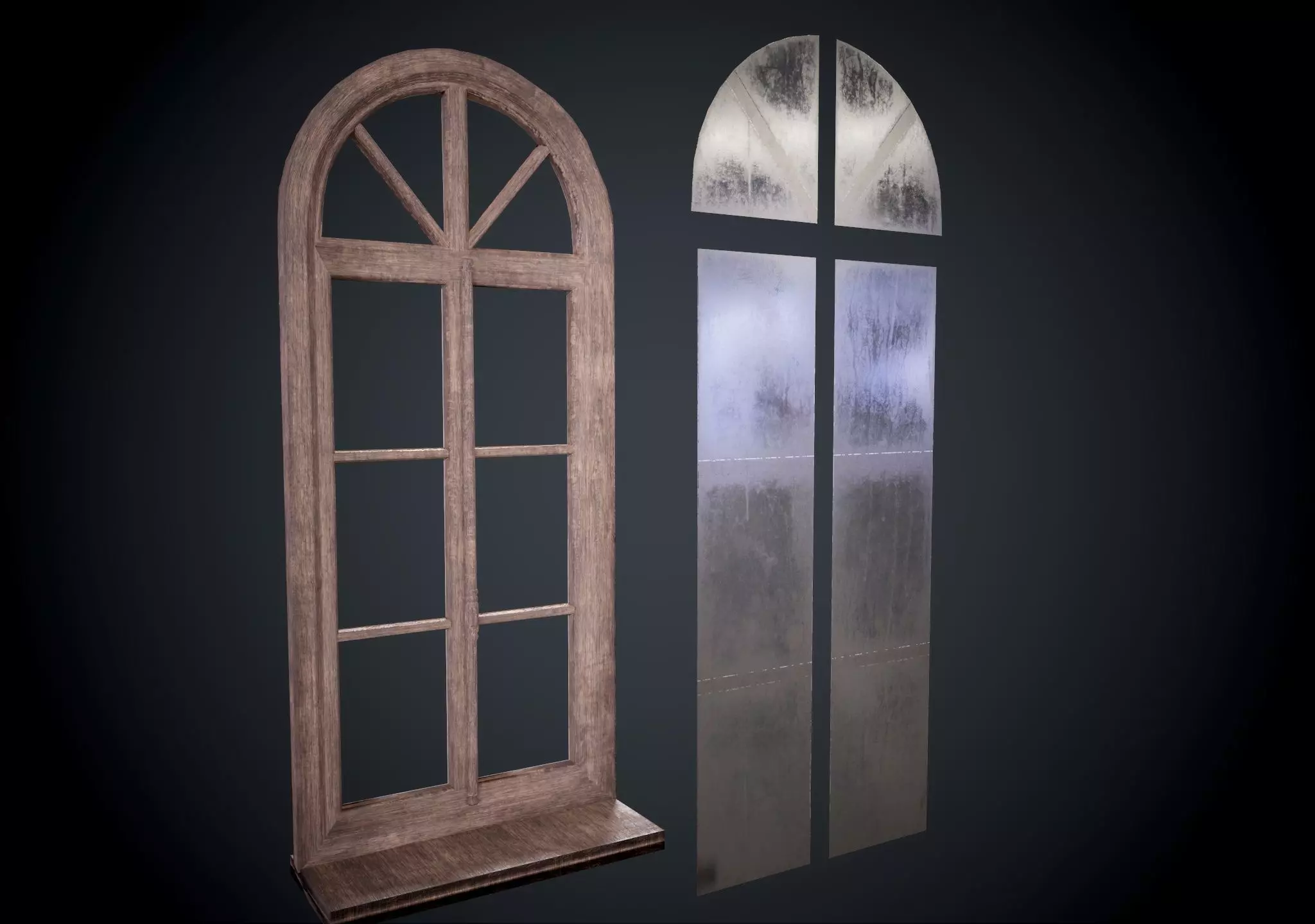 Window lowpoly Game  model  Low-poly 3D model_0