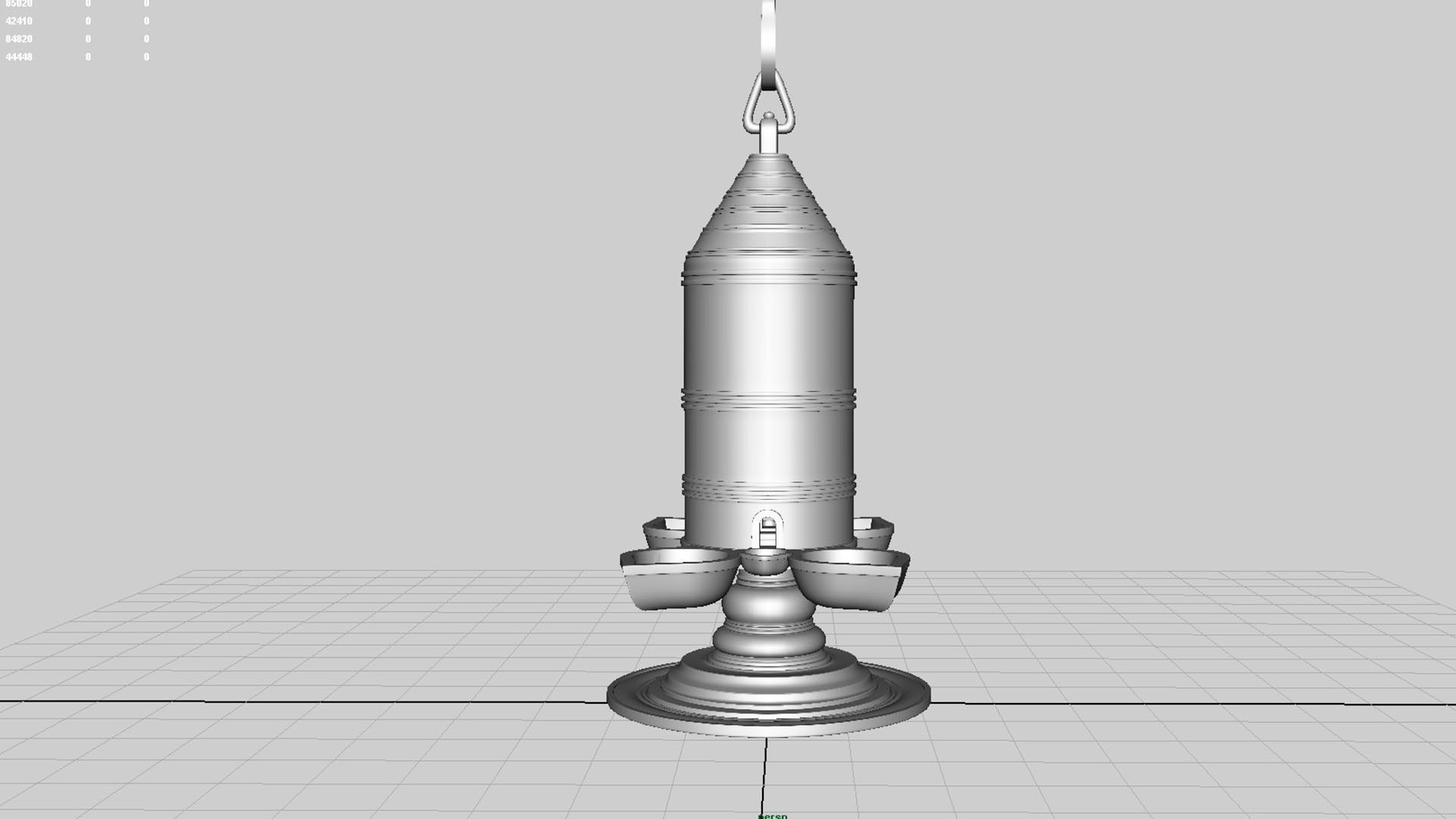 oil lamp 3D model_2