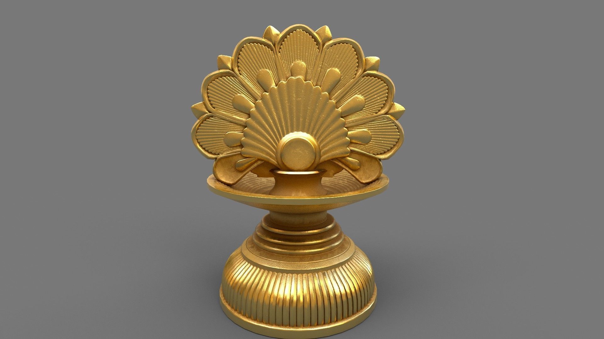 oil lamp peacock 3D model_7