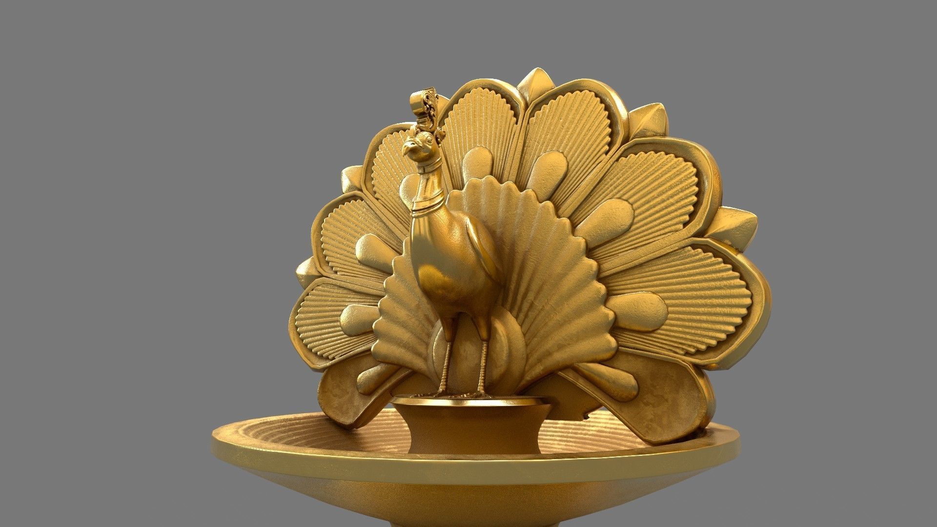 oil lamp peacock 3D model_10