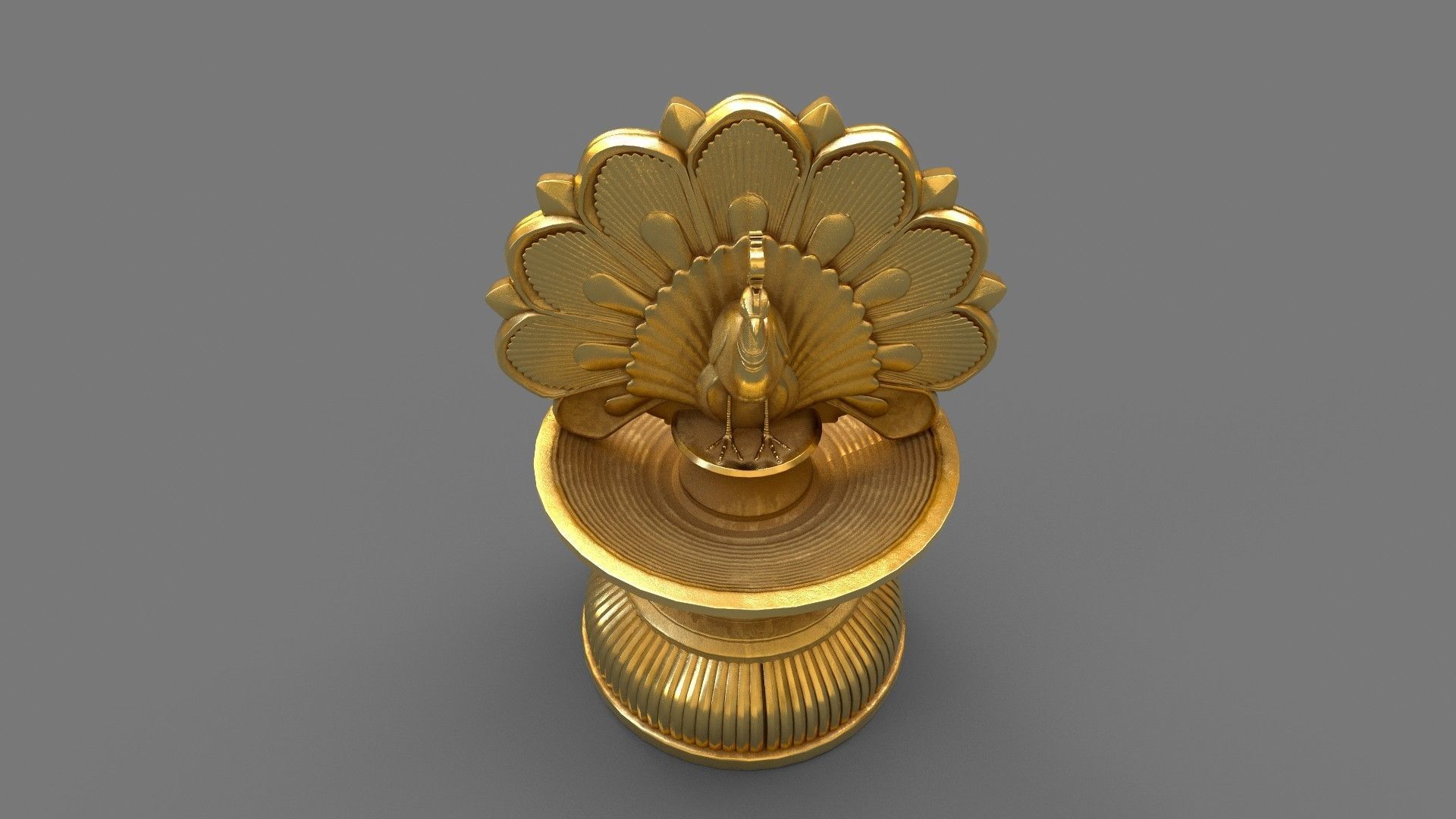 oil lamp peacock 3D model_11