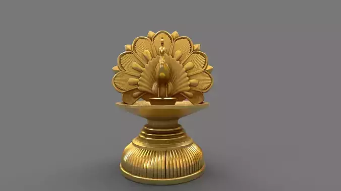 oil lamp peacock