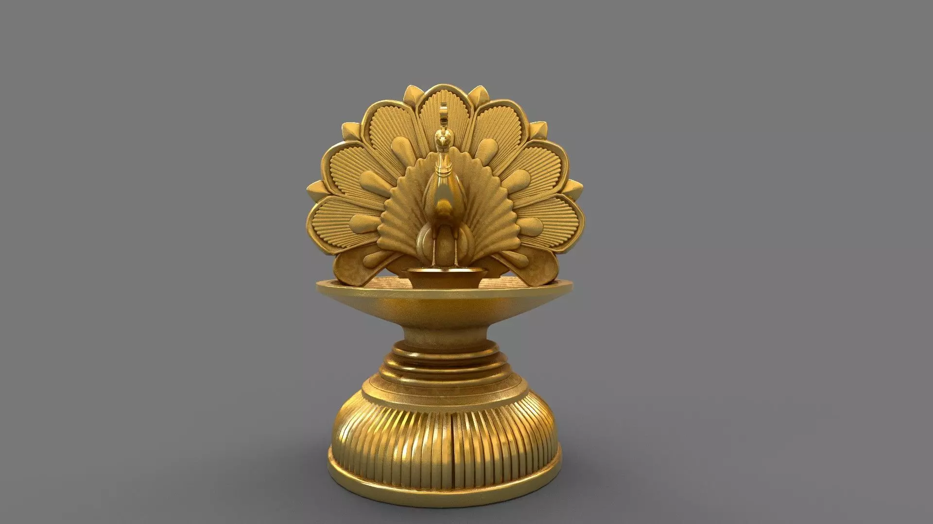 oil lamp peacock 3D model_0