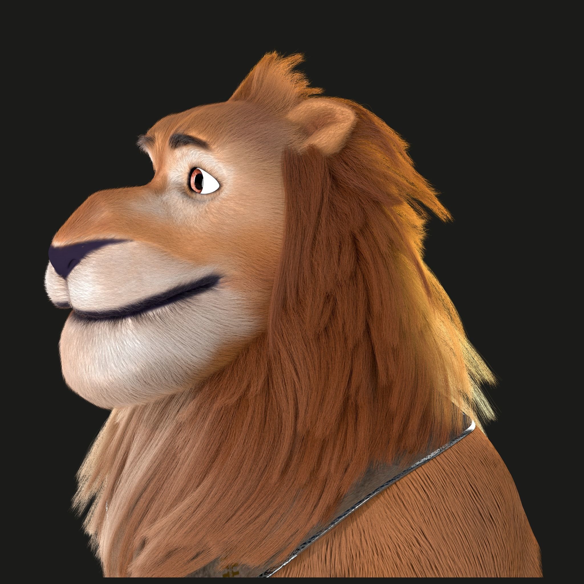 Cartoon Lion Rigged 3D model_16
