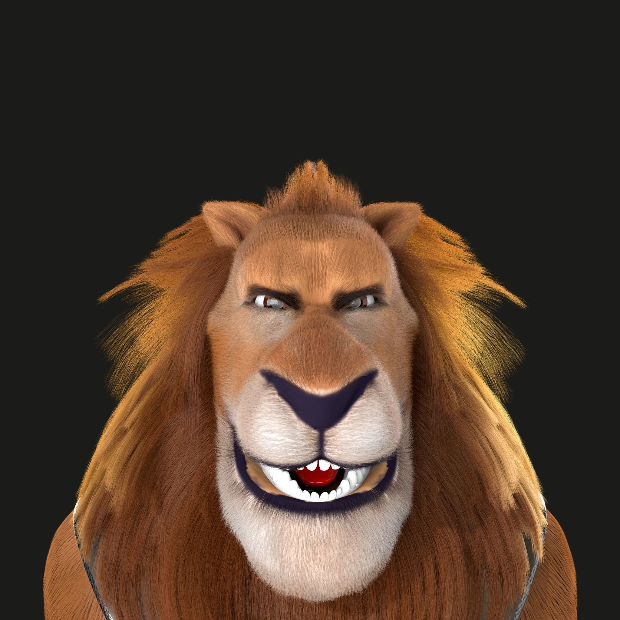 Cartoon Lion Rigged 3D model_3