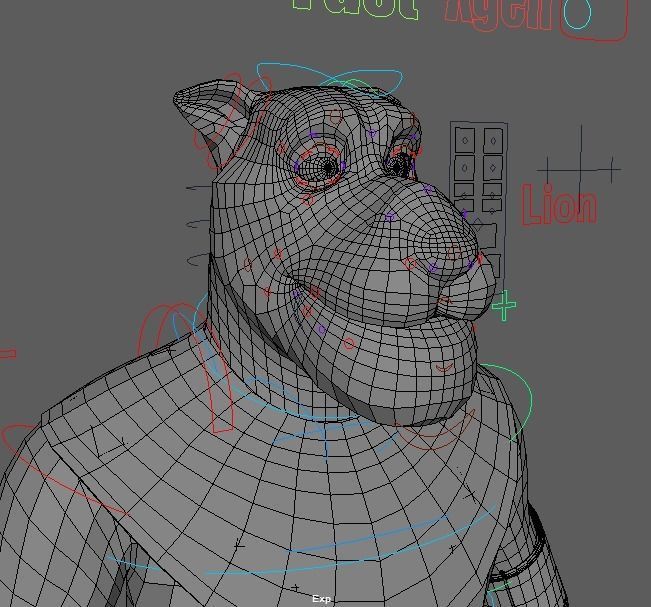 Cartoon Lion Rigged 3D model_31