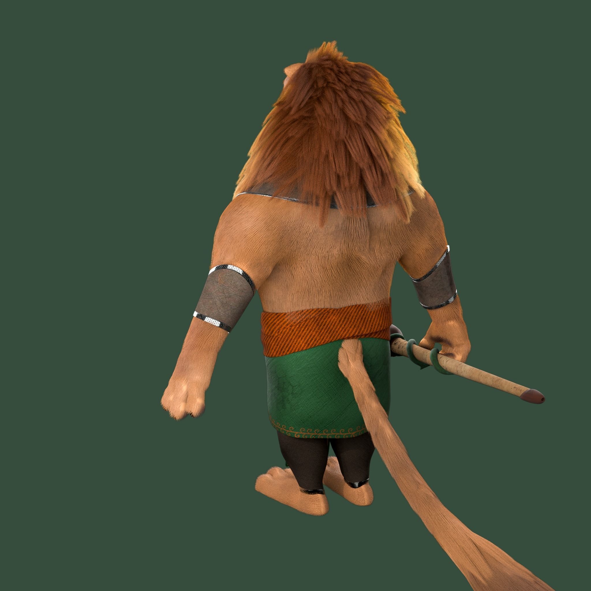 Cartoon Lion Rigged 3D model_11