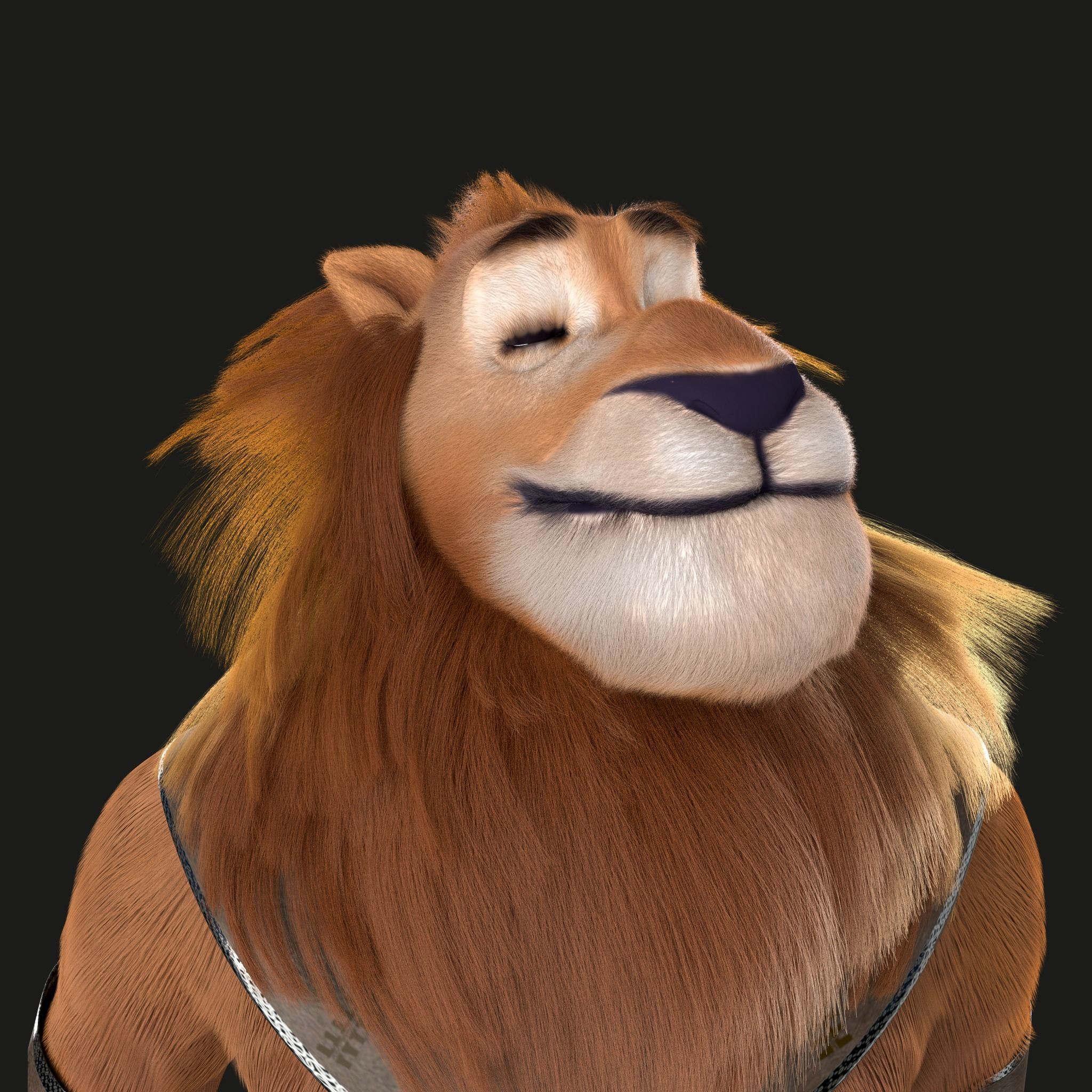 Cartoon Lion Rigged 3D model_4