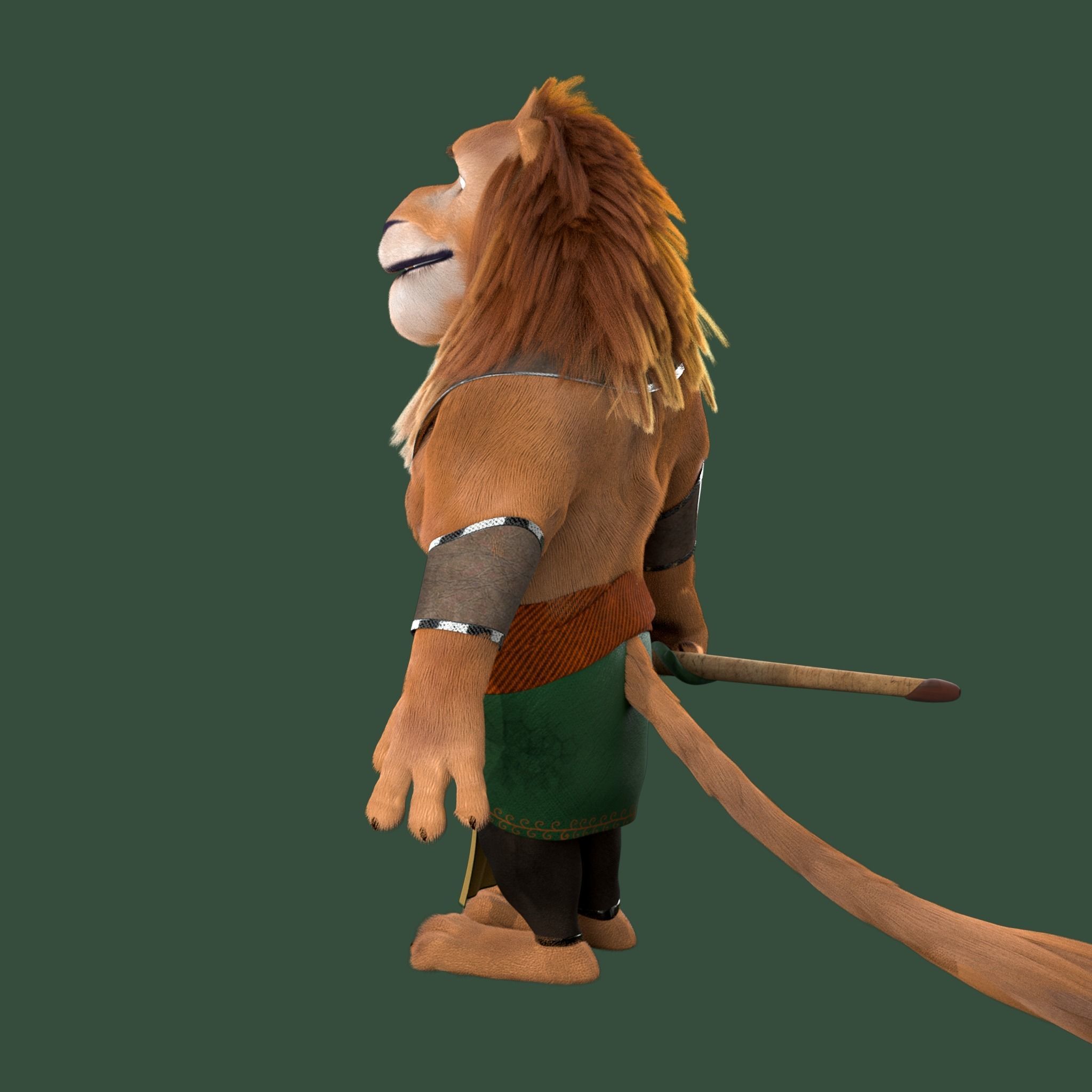 Cartoon Lion Rigged 3D model_12