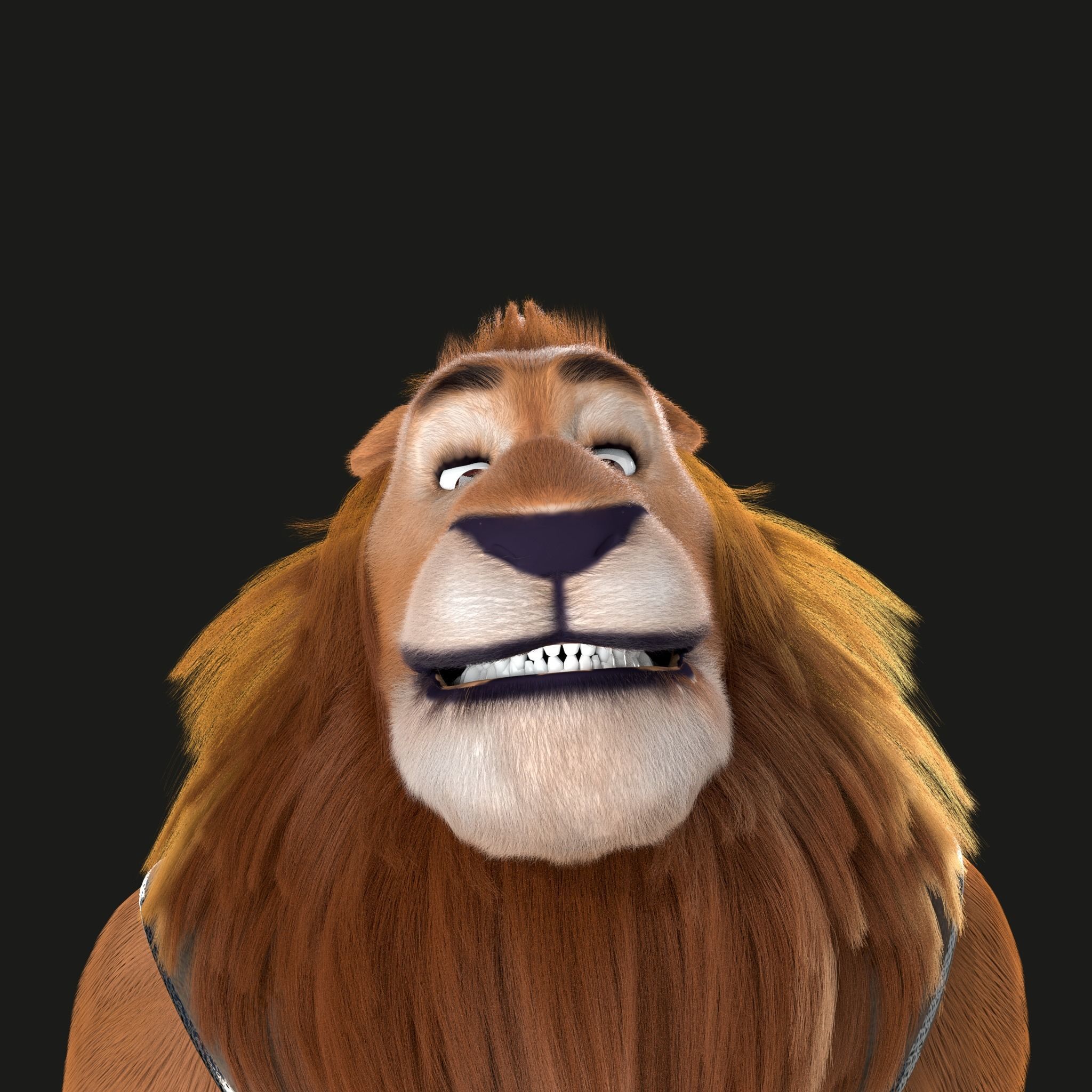 Cartoon Lion Rigged 3D model_2