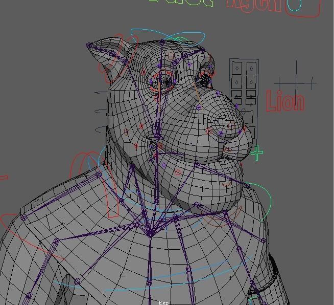 Cartoon Lion Rigged 3D model_30