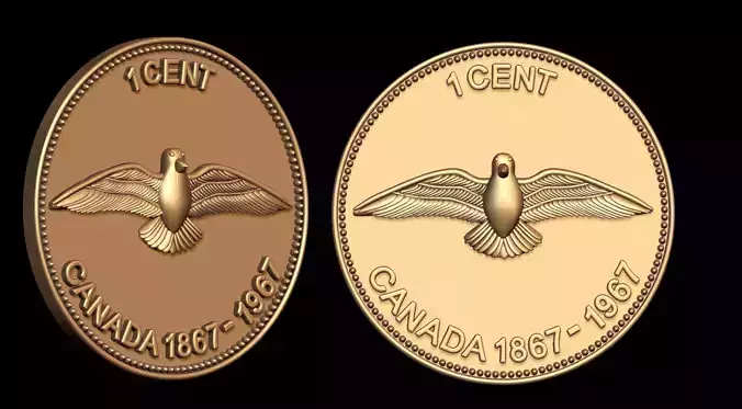 1 CENT CANADA COIN  3D print model