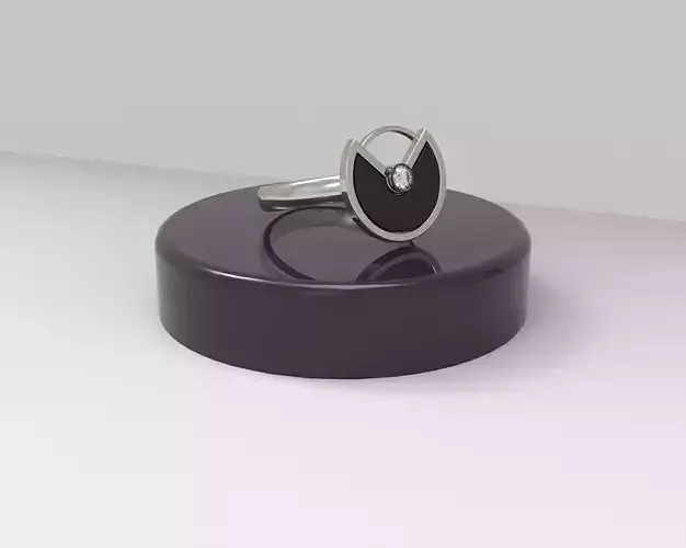 Packman ring with diamond in middle