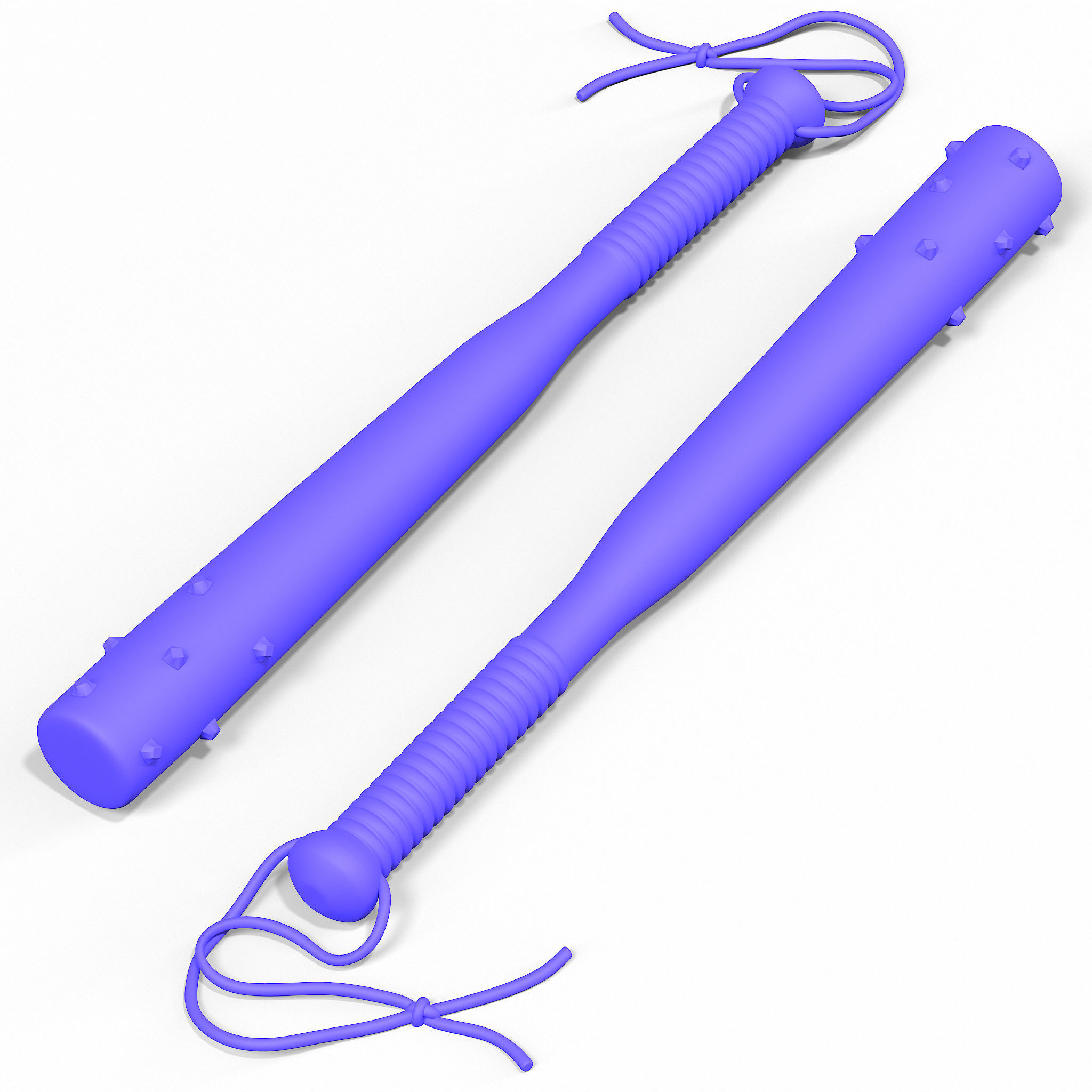 Melee Trench Club Cored Low-poly 3D model_12