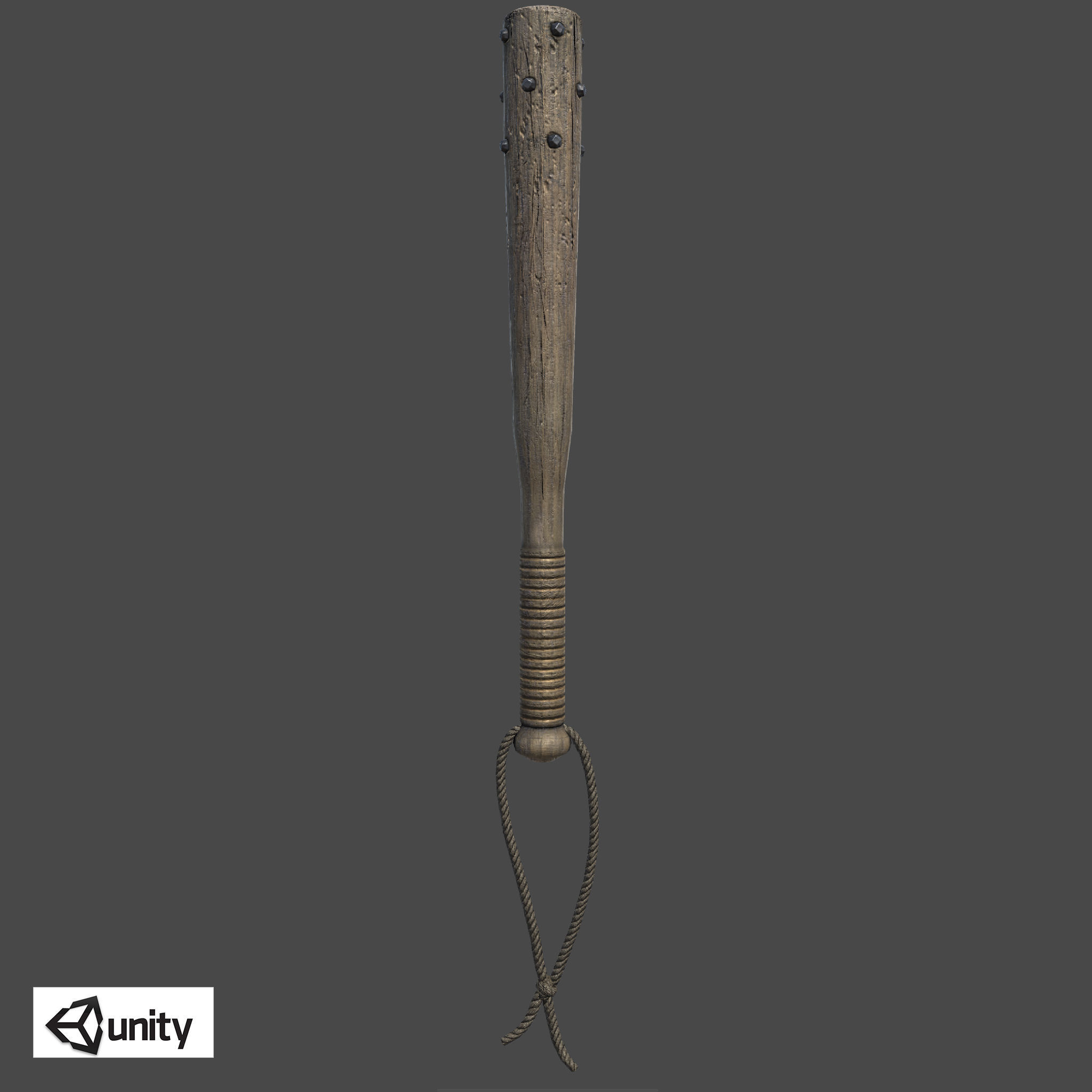Melee Trench Club Cored Low-poly 3D model_10
