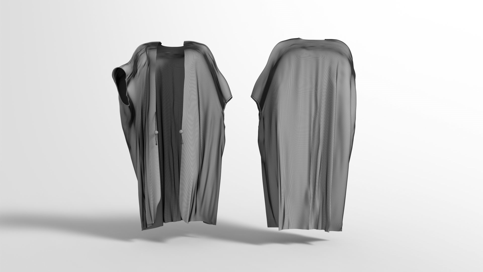 Bisht kaftan gold 3D model_12