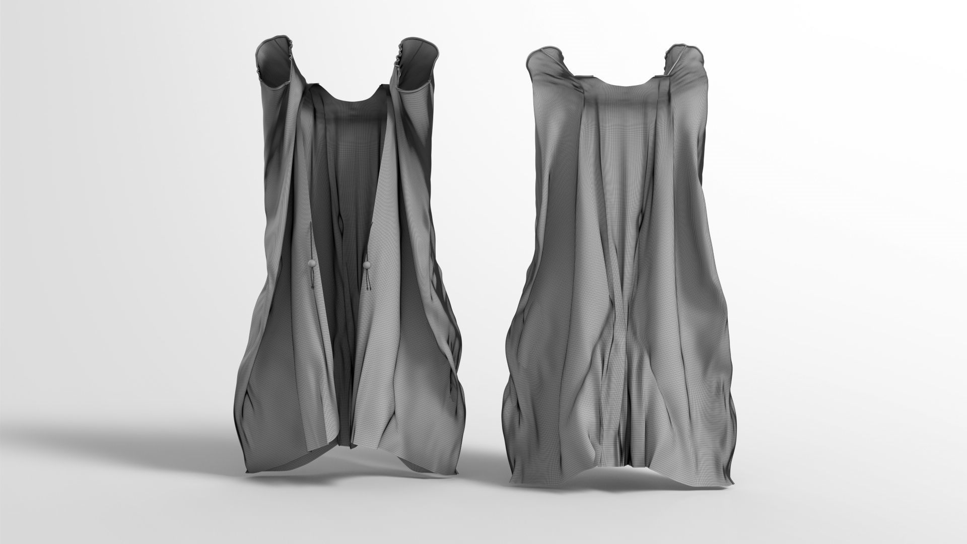 Bisht kaftan gold 3D model_16