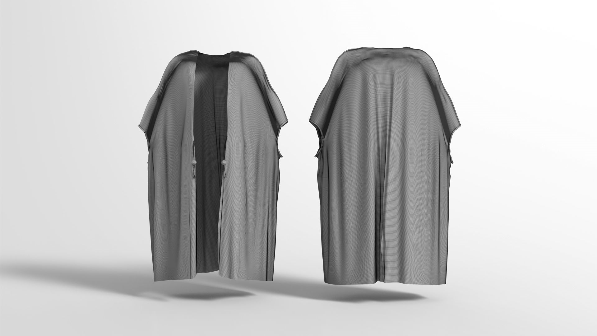 Bisht kaftan gold 3D model_8
