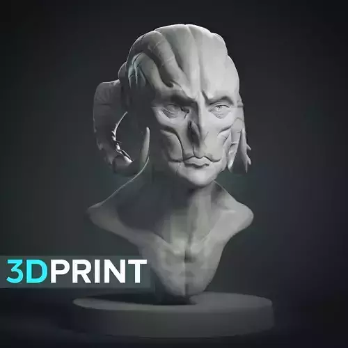 Alien Head Bust 3D Print Model 3D print model
