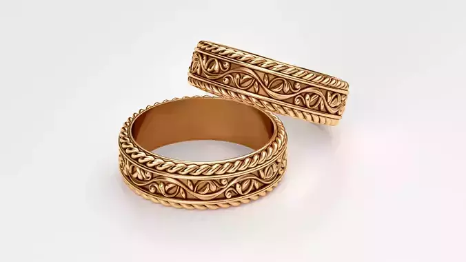 Wedding ring with ornament