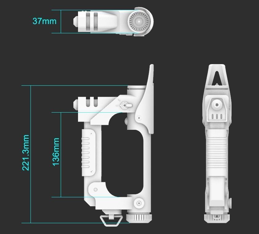 Lightsaber Blaster 3D print model_2