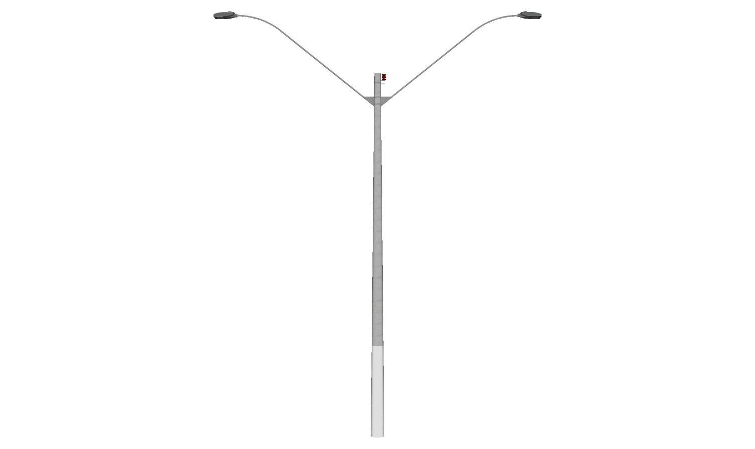 Concrete Lamp Post - Light Pole - Light Post - Street Light 51 3D model_4