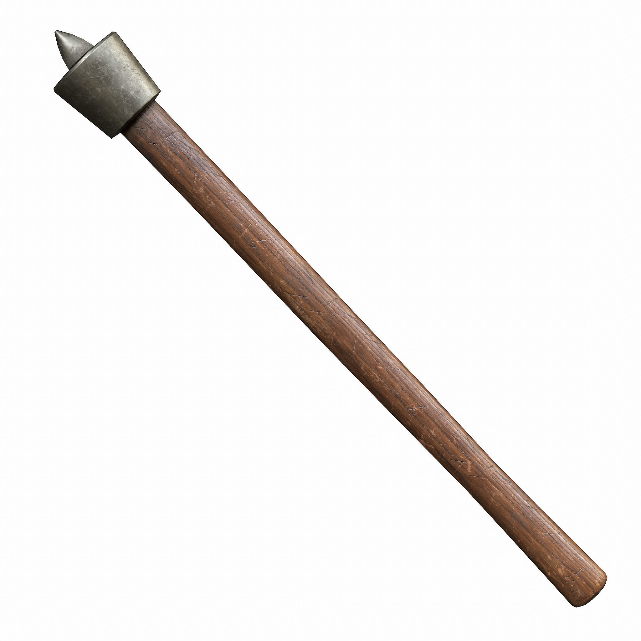 Melee Trench Club Iron Head Low-poly 3D model_4