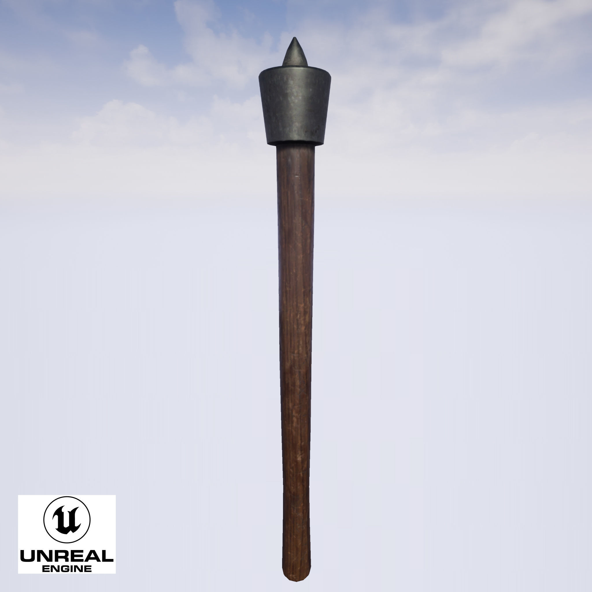 Melee Trench Club Iron Head Low-poly 3D model_9