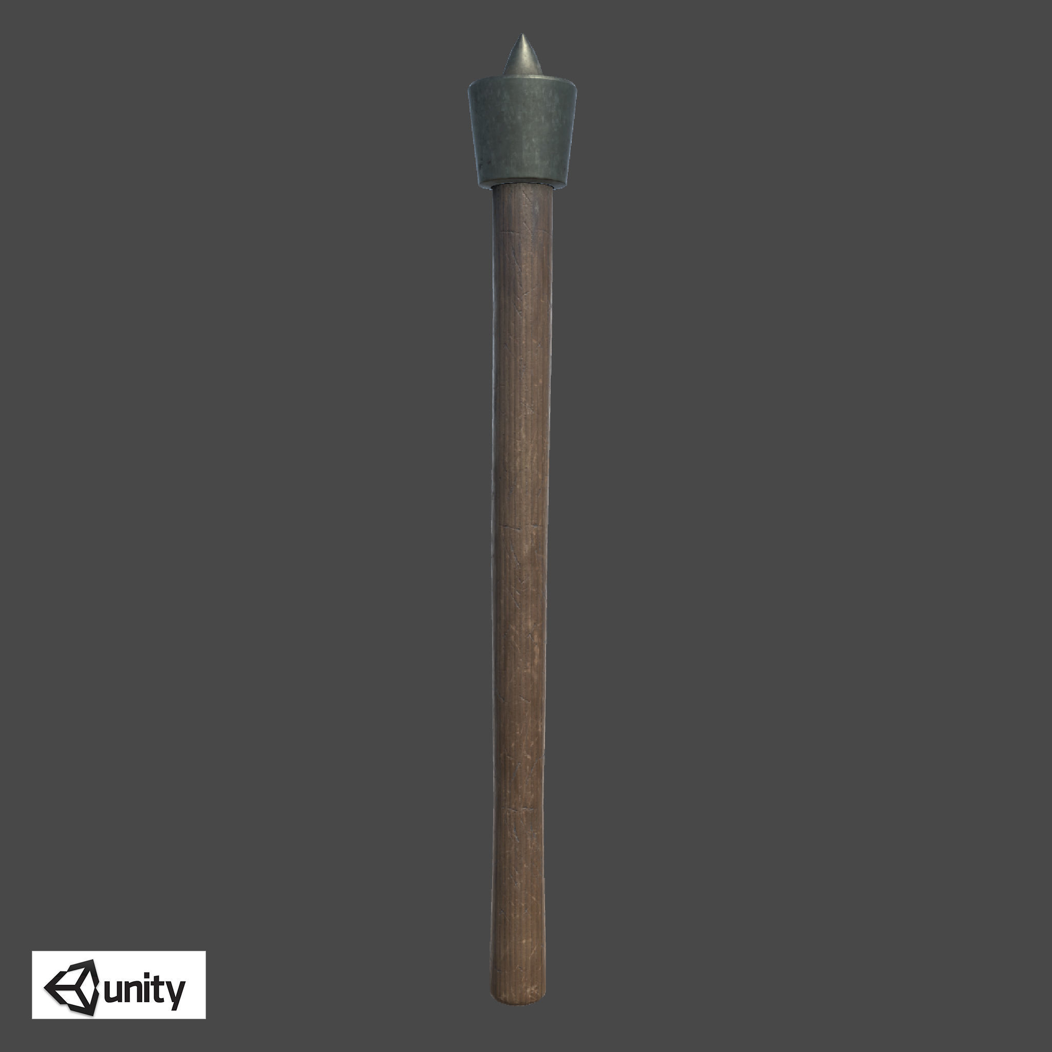 Melee Trench Club Iron Head Low-poly 3D model_10