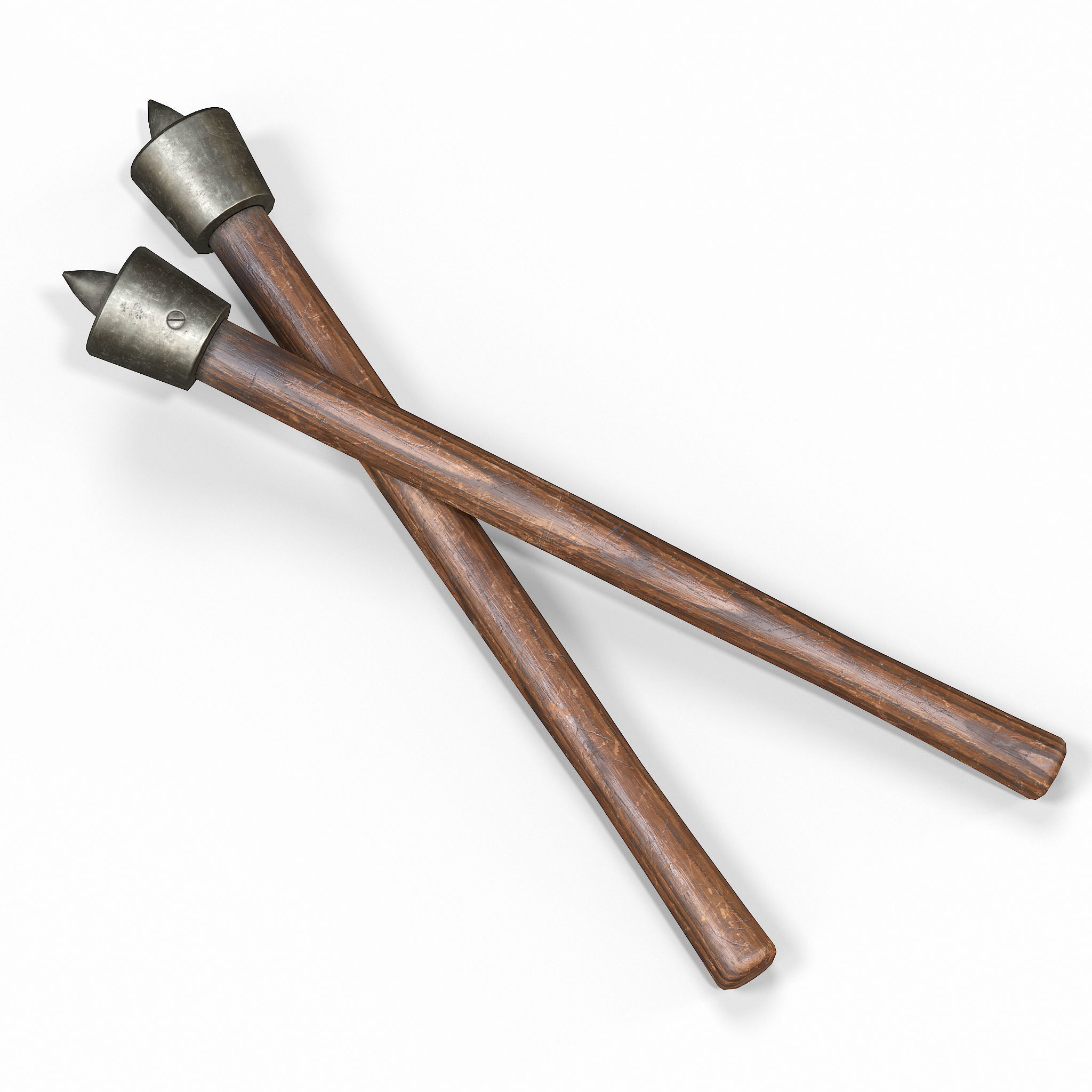 Melee Trench Club Iron Head Low-poly 3D model_6