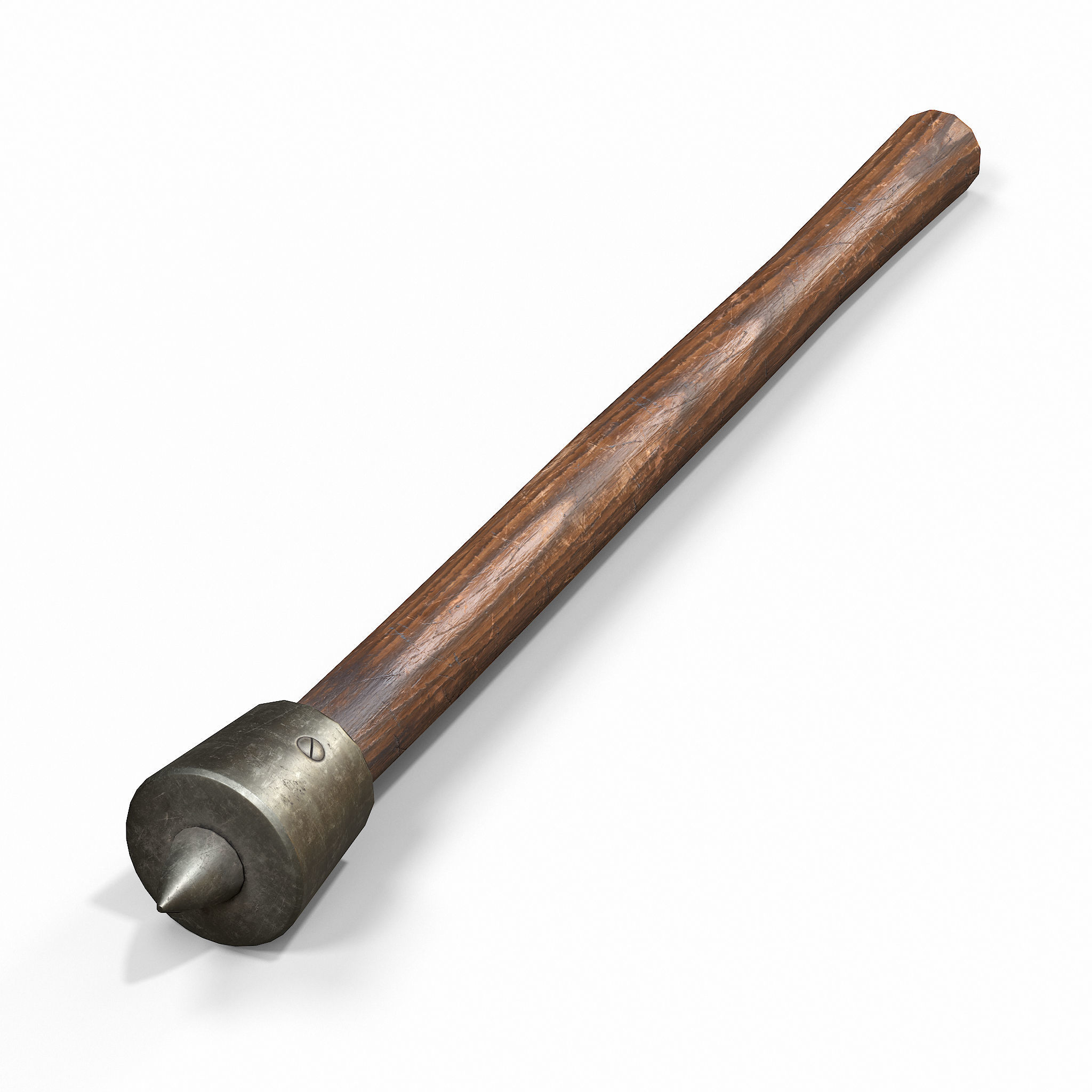 Melee Trench Club Iron Head Low-poly 3D model_3