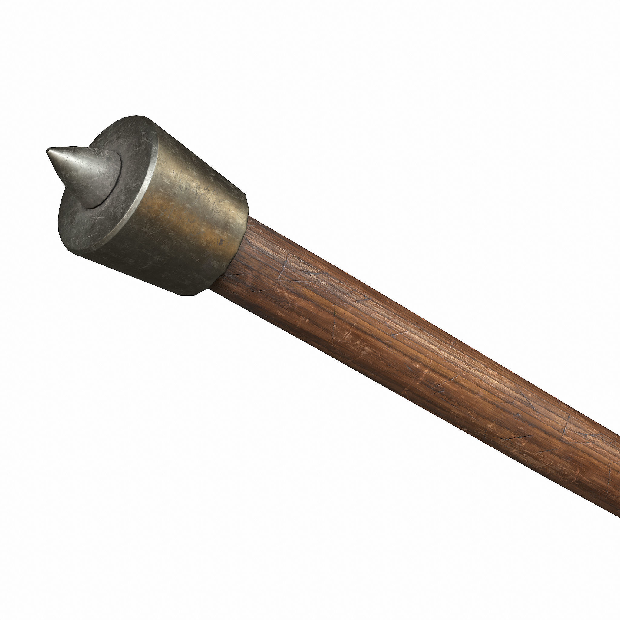 Melee Trench Club Iron Head Low-poly 3D model_7