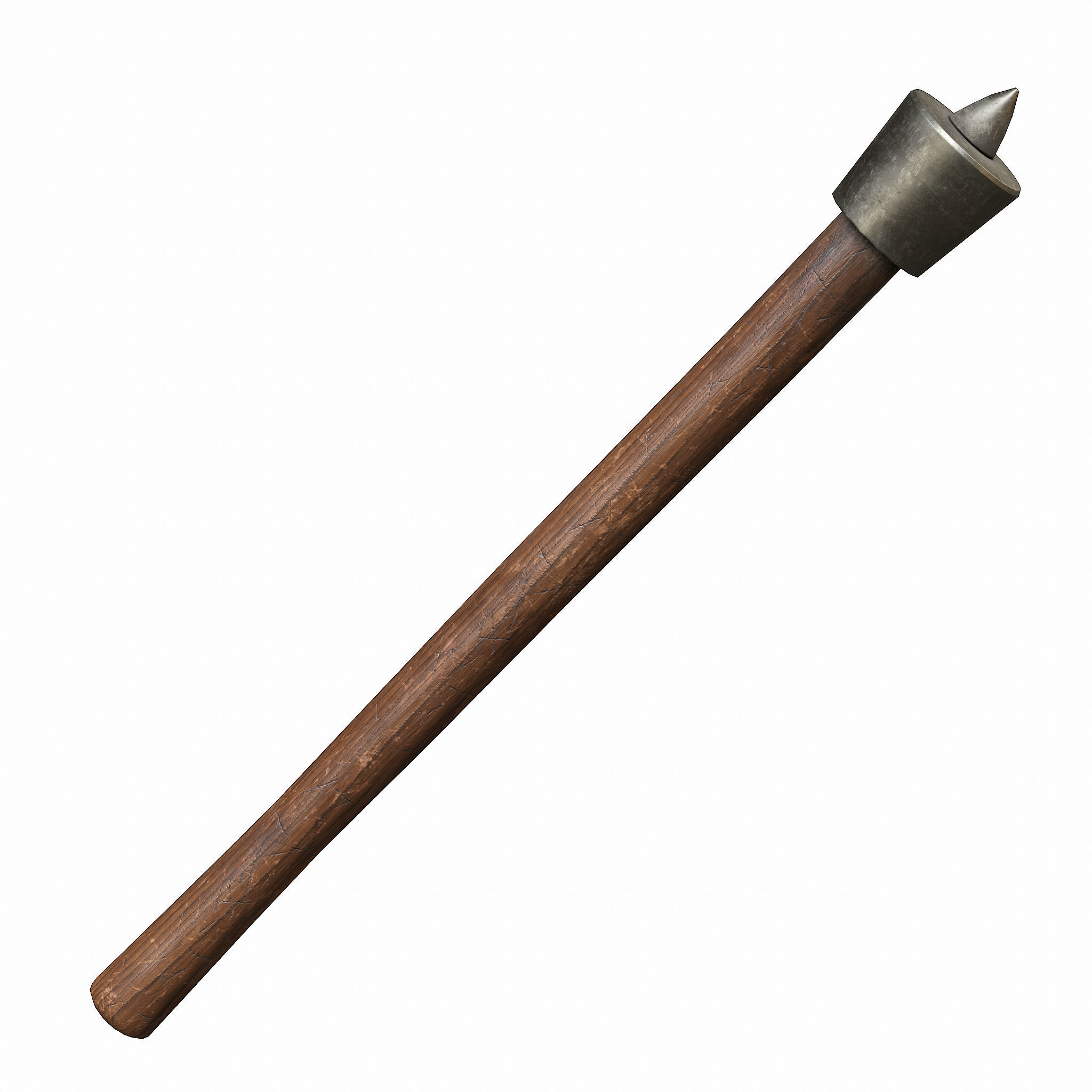 Melee Trench Club Iron Head Low-poly 3D model_5