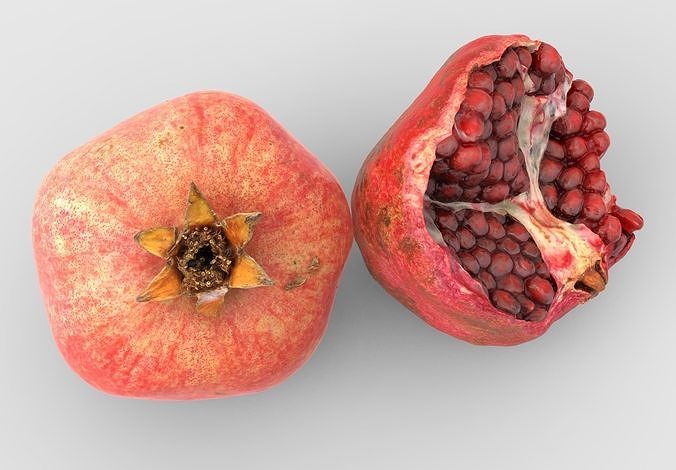 Pomegranate two pomegranates Low-poly 3D model 5