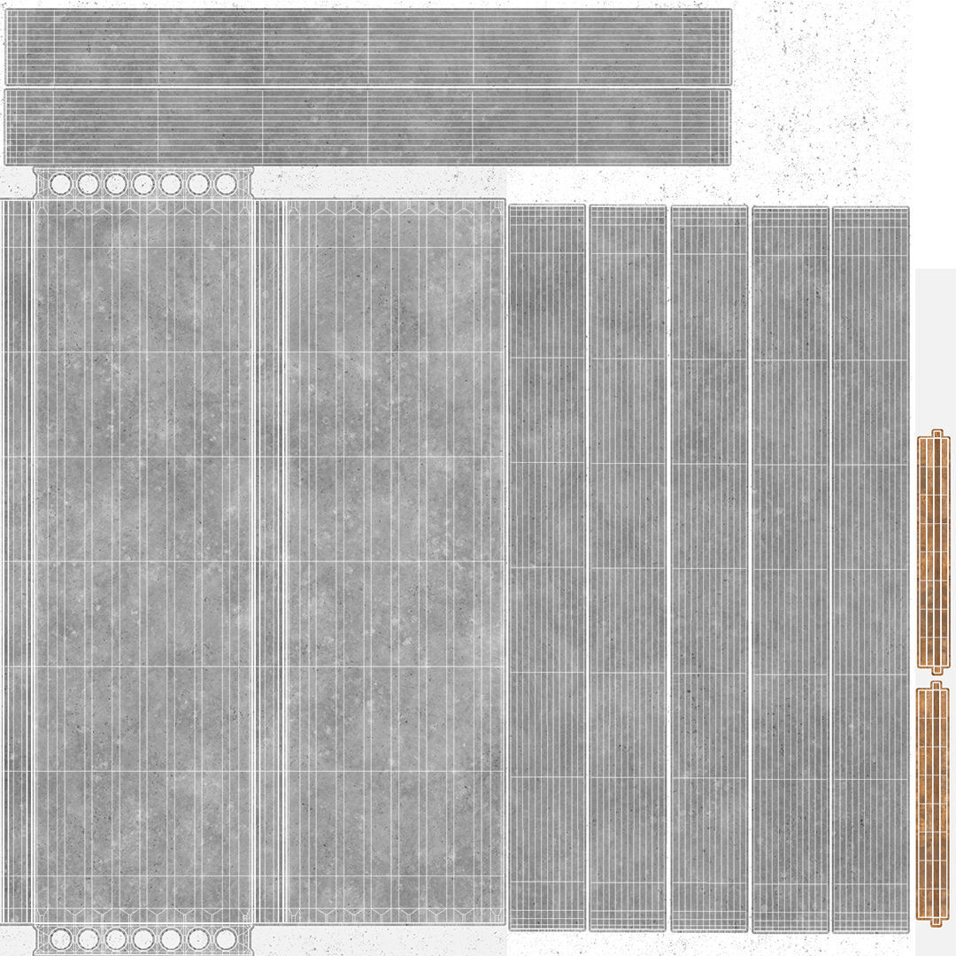 Hollow Core Concrete Slab  Low-poly 3D model_6