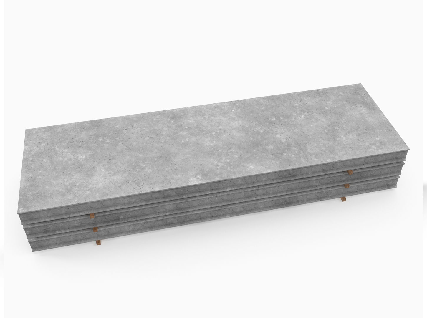 Hollow Core Concrete Slab  Low-poly 3D model_1