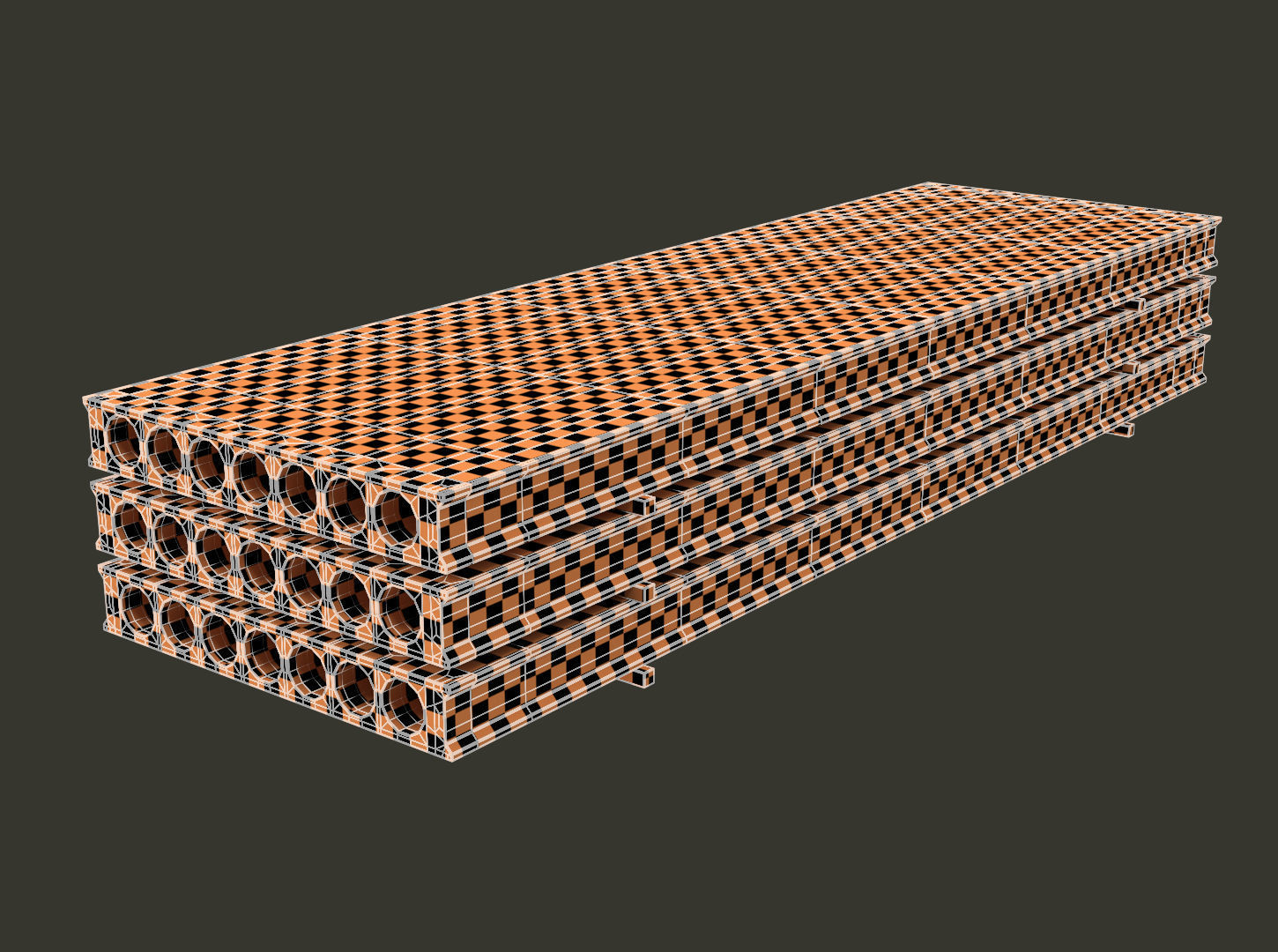 Hollow Core Concrete Slab  Low-poly 3D model_5